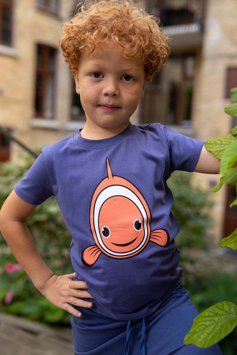 T-shirt til børn med klovnefisk
