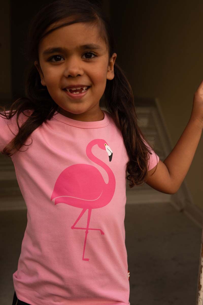 Børne t-shirt med flamingo