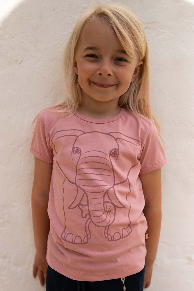 T-shirt til børn med elefant 