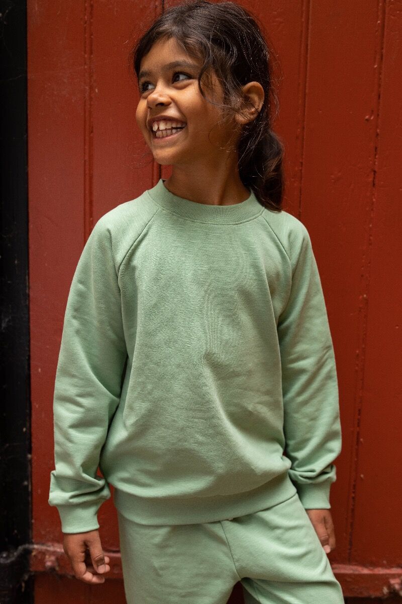 Sweater til børn i grøn  