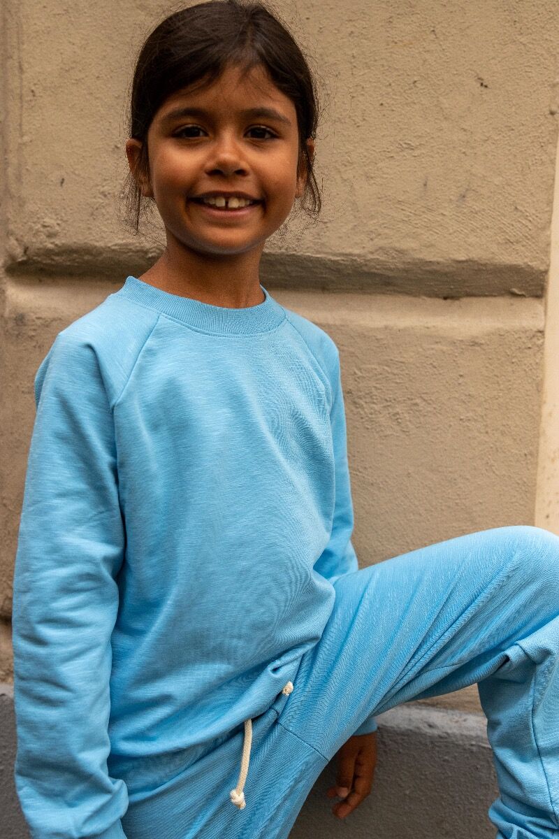 Sweater til børn i blå 