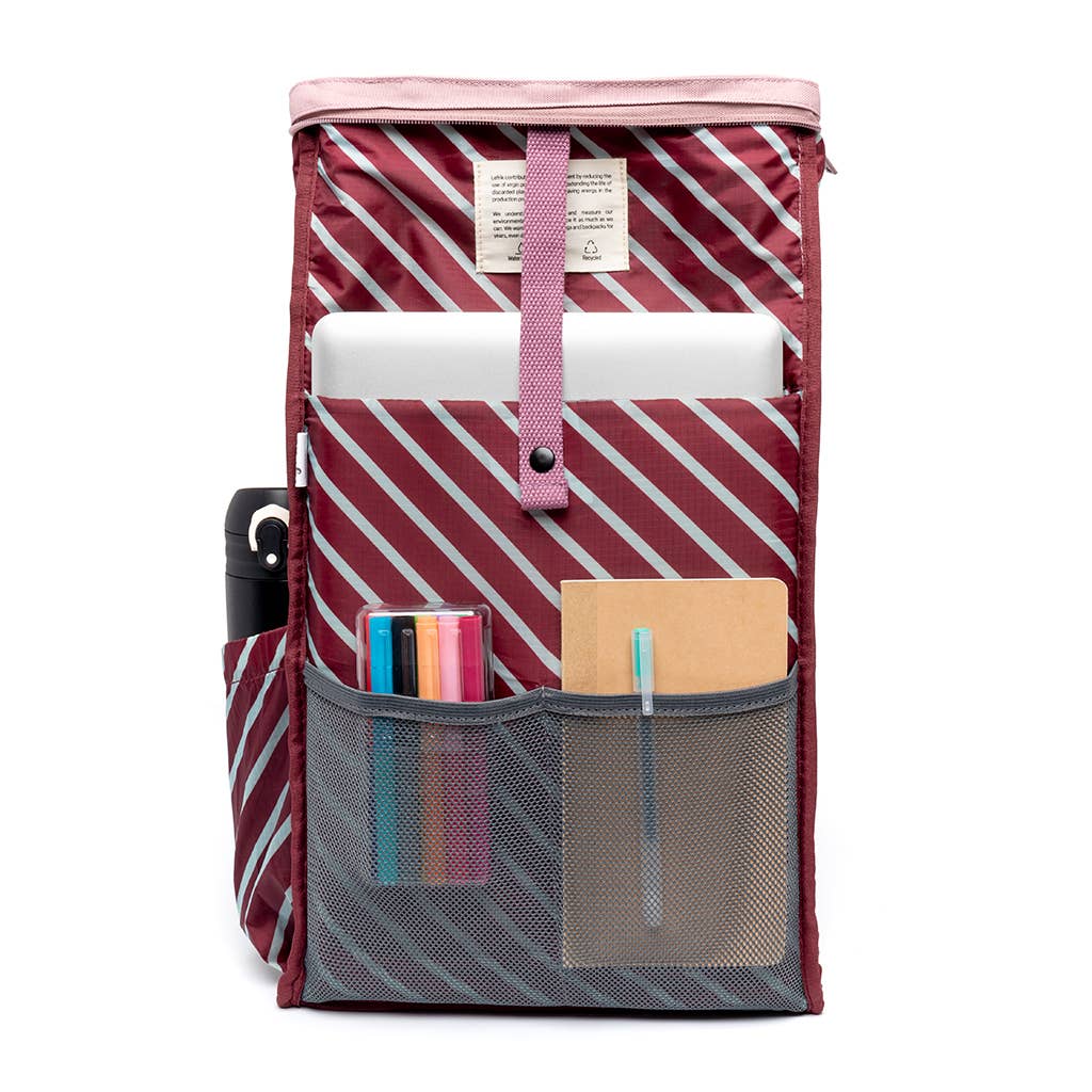LEFRIK Roll Mini Backpack Stripes Mauve