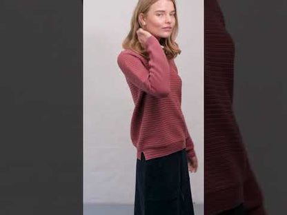 Danepearly 3D Crotchet Knit Sweater Rust/Old Rose