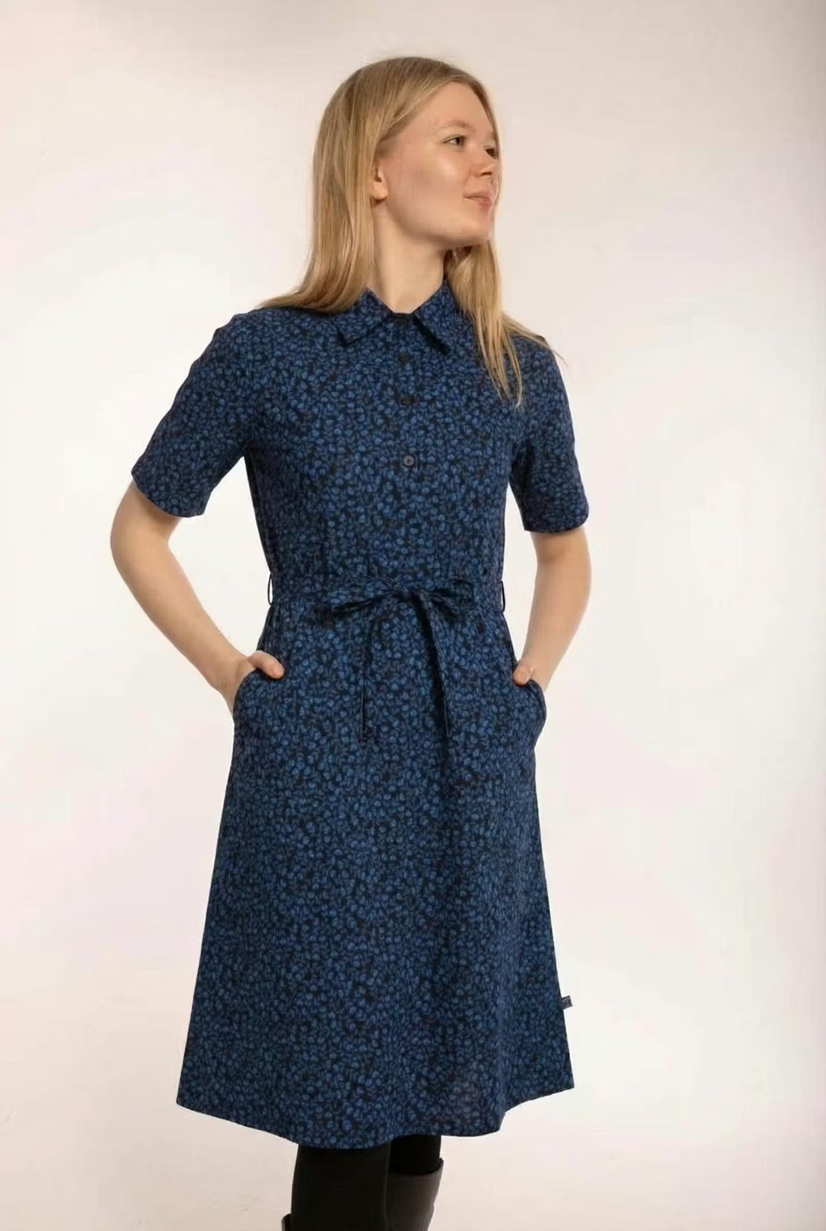 Danesusanne Poplin Dress Dusty blue FLEURIE