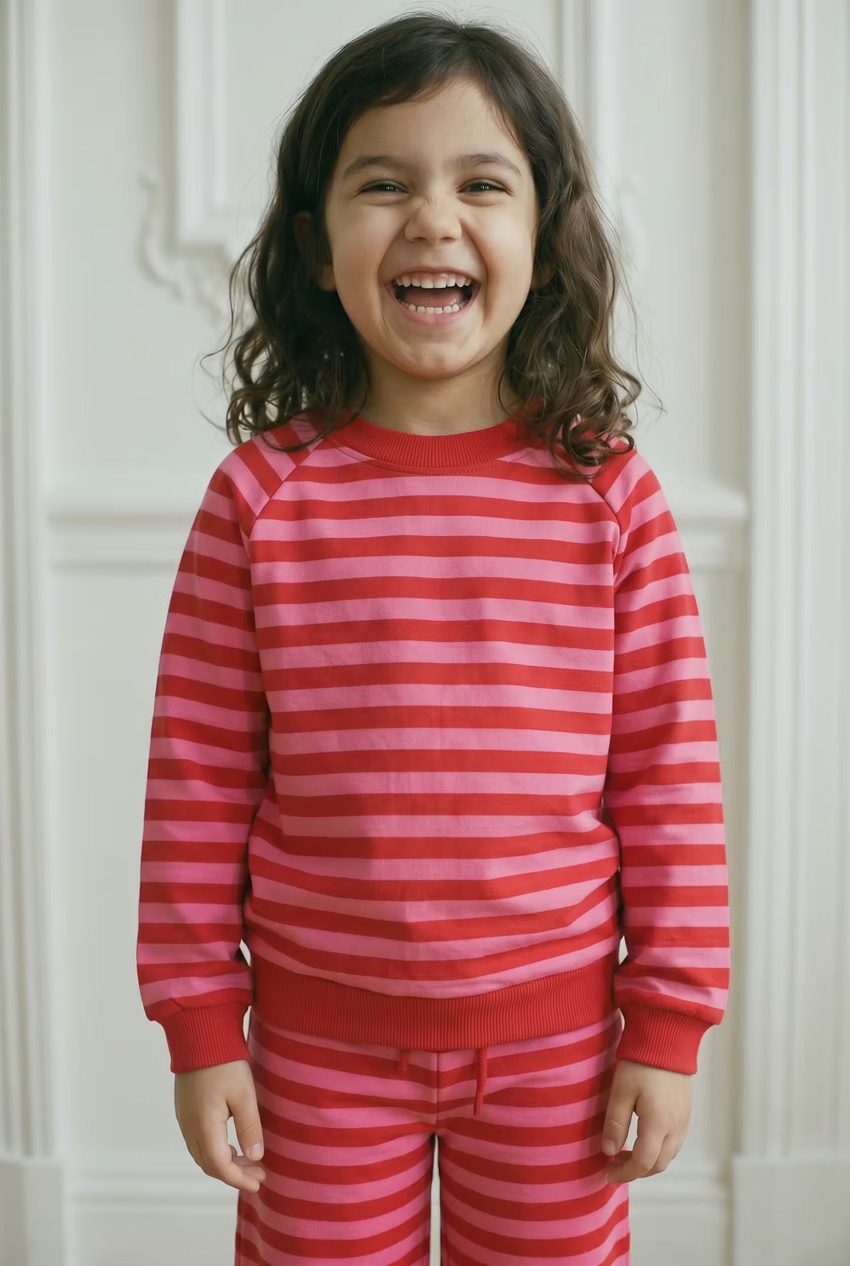ESS - Danehobla Sweatshirt Spicy Pink/Dk Red