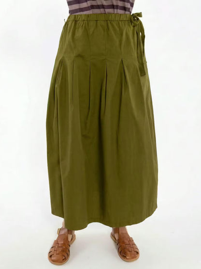 Daneminna Smooth Poplin Skirt Olive
