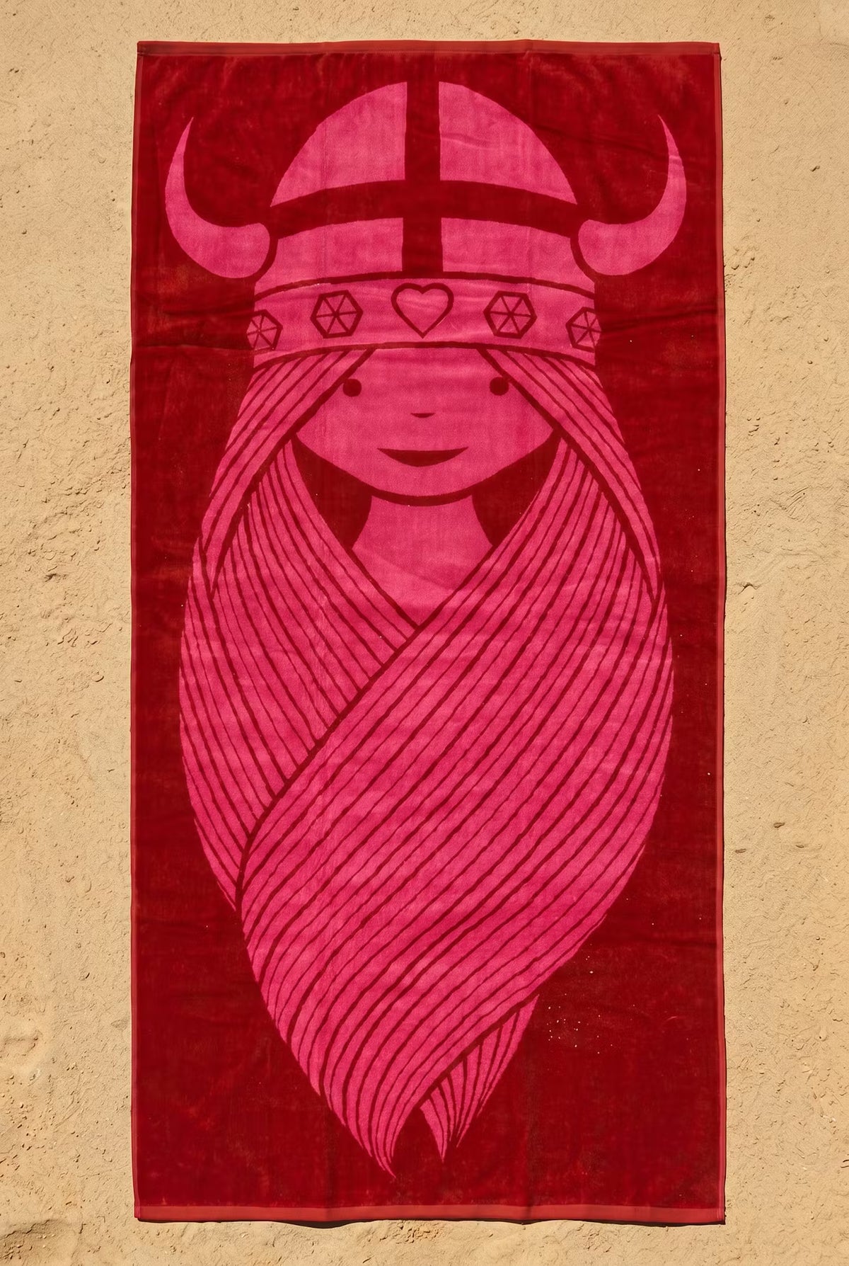 ESS - Danebademester Towel Dark Rust/Bright Pink FREJA