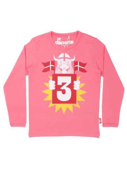Bluse til børn med fødselsdag viking 3 år 
