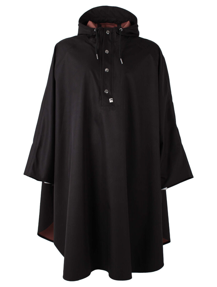 Regnponcho i sort til kvinder