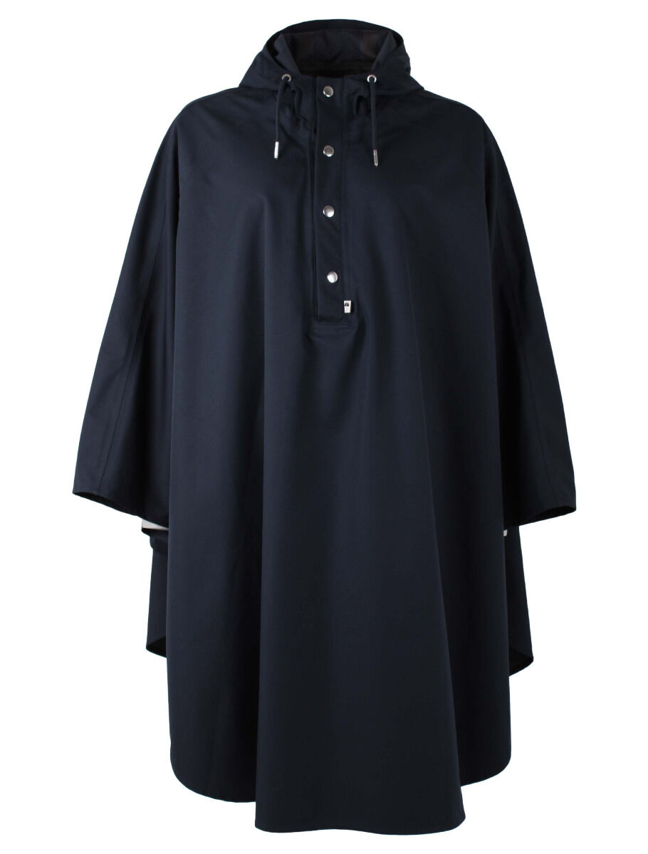 Regnponcho i navyblå til kvinder