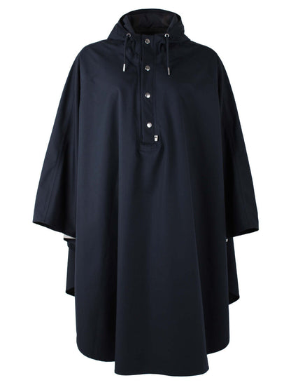 Regnponcho i navyblå til kvinder