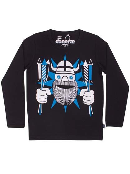 Bluse til børn med viking med fyrværkeri 
