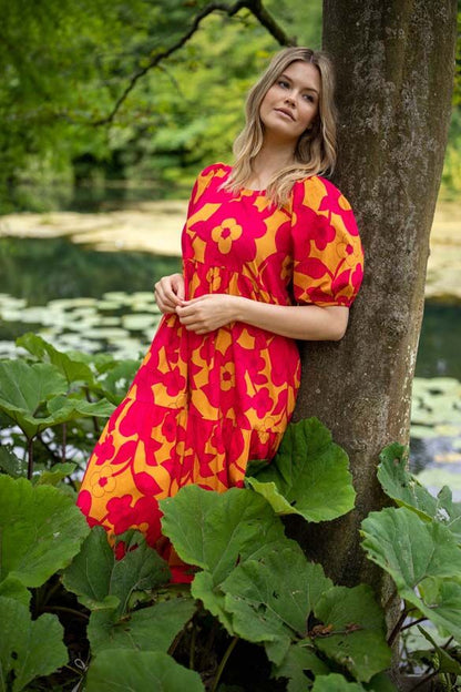 Danejuli Dress Honey/dk fuchsia BLOOM BOOM