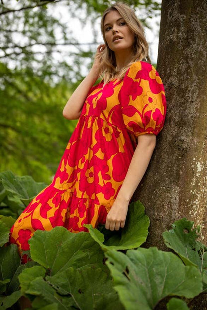 Danejuli Dress Honey/dk fuchsia BLOOM BOOM