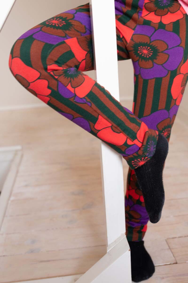 Leggings til børn med blomster 
