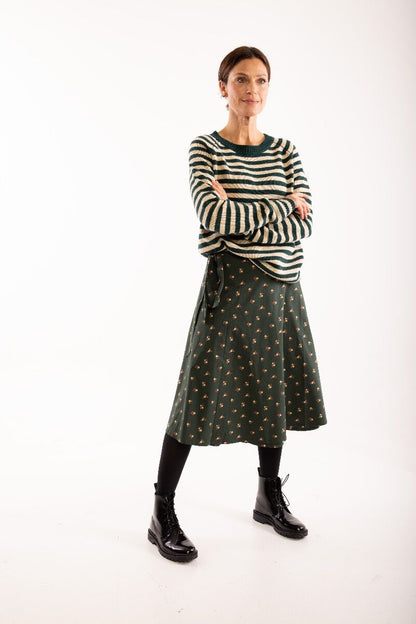 ORGANIC - Danemikkelsen Skirt Black green MINIFLOWER