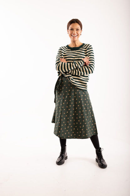 ORGANIC - Danemikkelsen Skirt Black green MINIFLOWER
