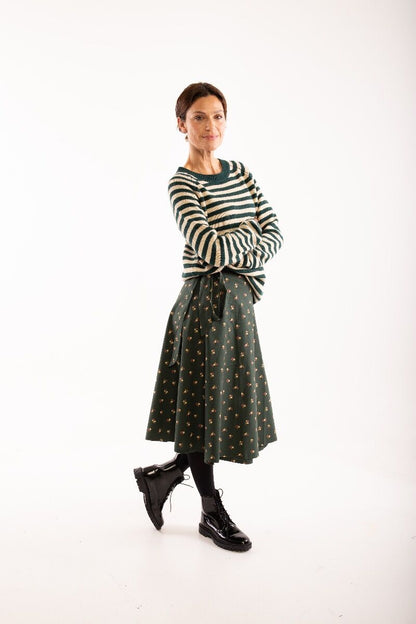 ORGANIC - Danemikkelsen Skirt Black green MINIFLOWER