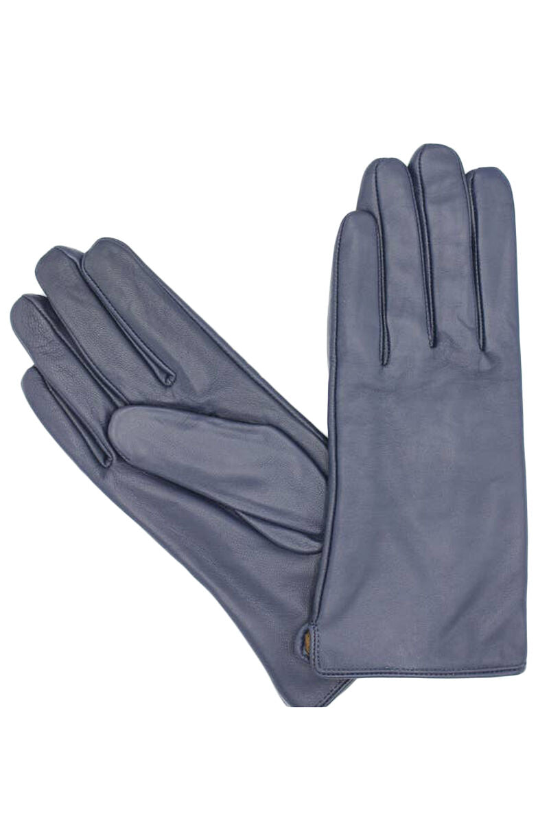 Fleeceforet Læderhandsker Navy