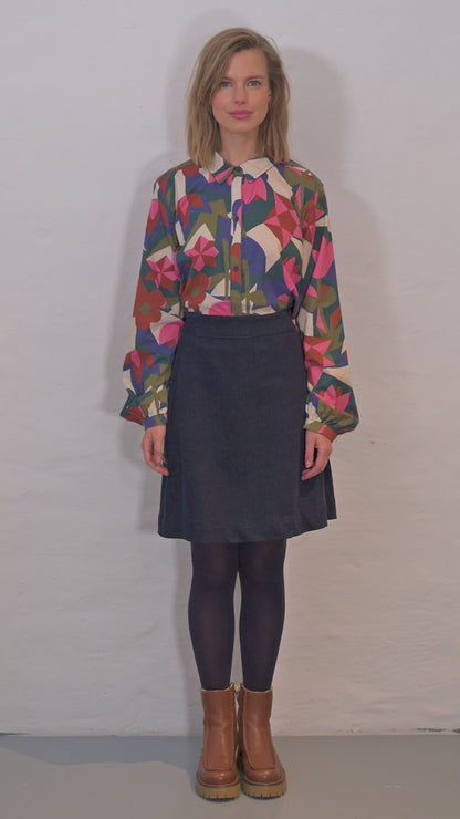 Danenovember Seersucker Shirt Dark Slate GEOFLEUR