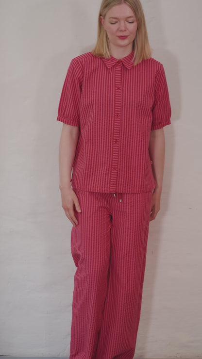 Danenynne Seersucker Pants Chili/Soft Cherry