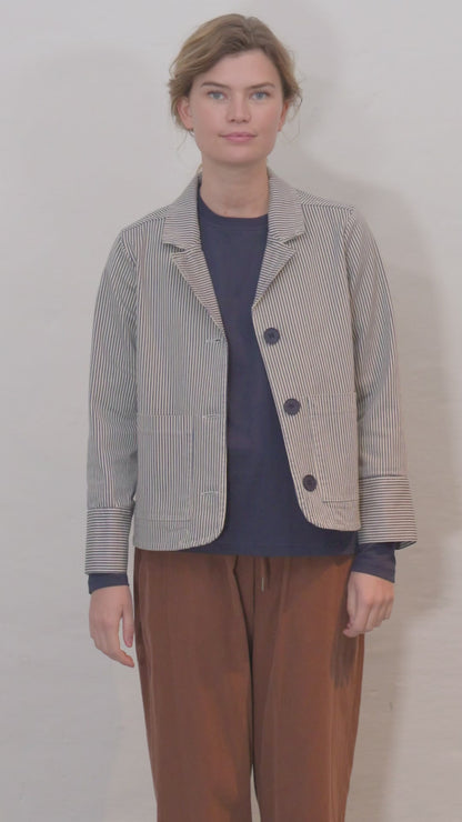 Danekind Stretch Canvas Blazer Dk Navy/Chalk 