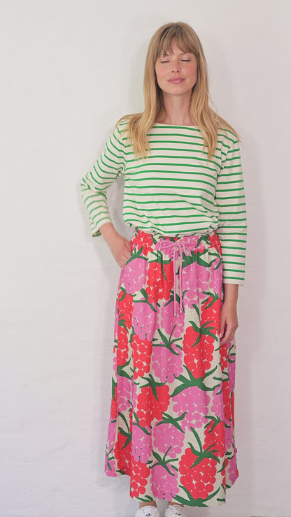 Danespresso Seersucker Skirt Super Pink/Bright Red MAXIBERRY