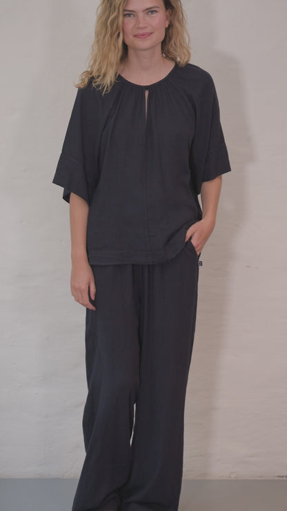 Danebreeze Modal Linnen Pants Dark Navy