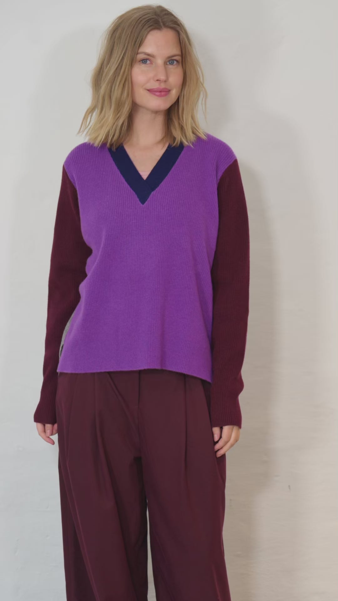 Danebass Merino Wool Sweater Purple-Mix