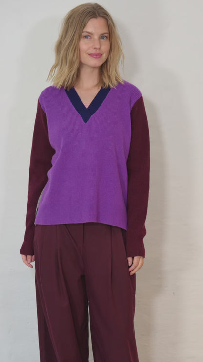Danebass Merino Wool Sweater Purple-Mix
