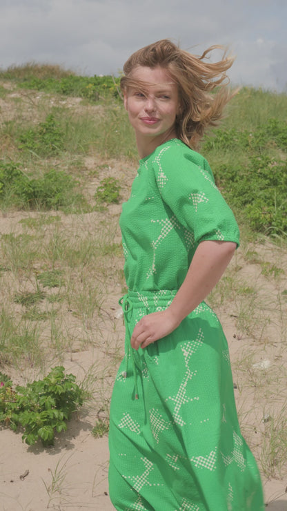 Danecremant Seersucker Shirt Green/Chalk TROPFUZZ