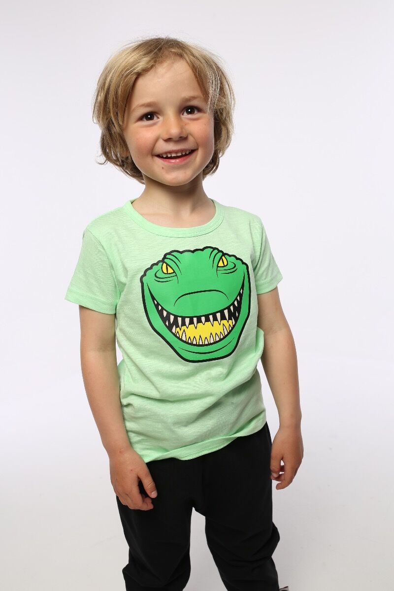 T-shirt til børn med krokodille  