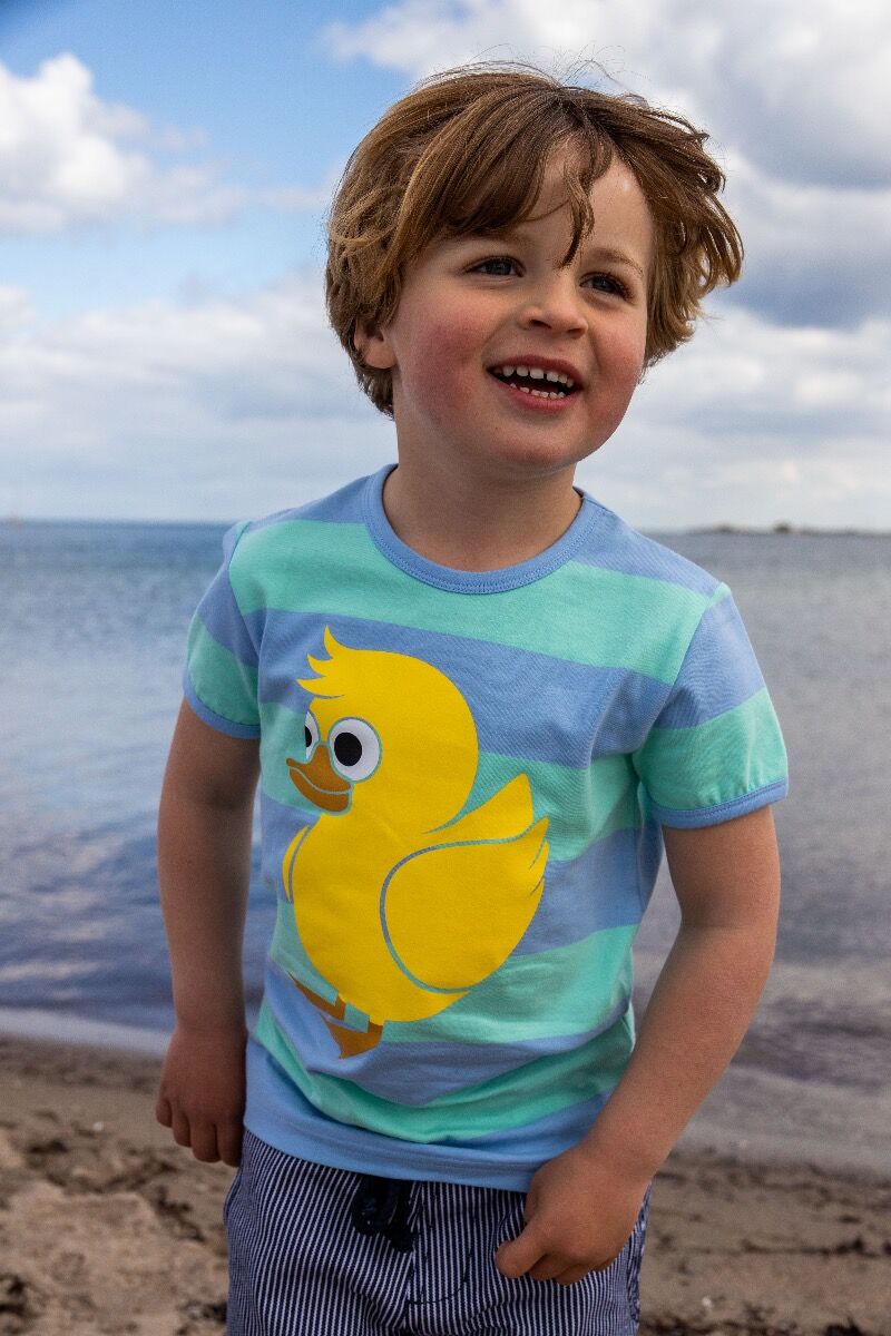 T-shirt til børn med and 