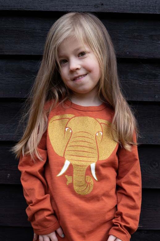 Bluse til børn med elefant 