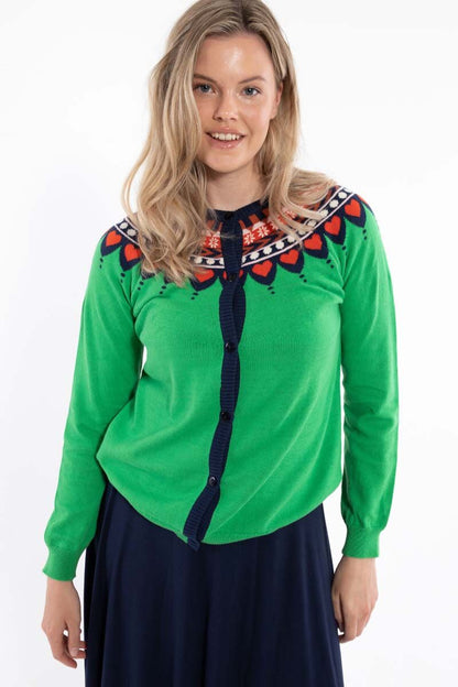 Danesweetheart Cotton Knit Cardigan Green