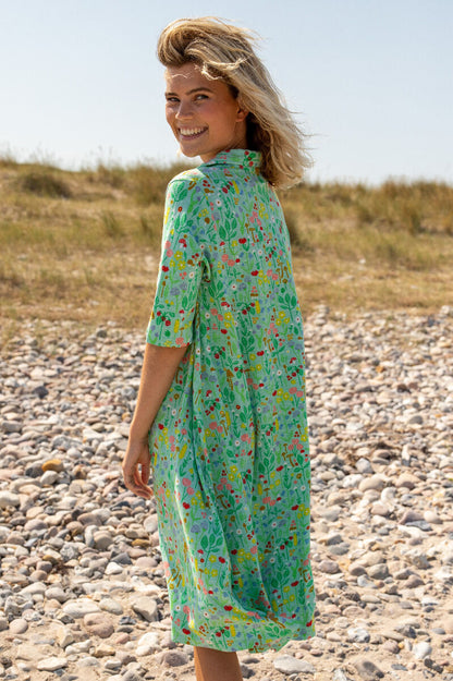 ORGANIC - Dananemone Viscose Slub Dress Foam BOTANICAL
